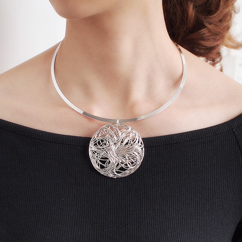 Mode Grote Ronde Kraag Draaimomenten Choker Ketting Hangers Vintage Statement Kettingen Voor Vrouwen Sieraden