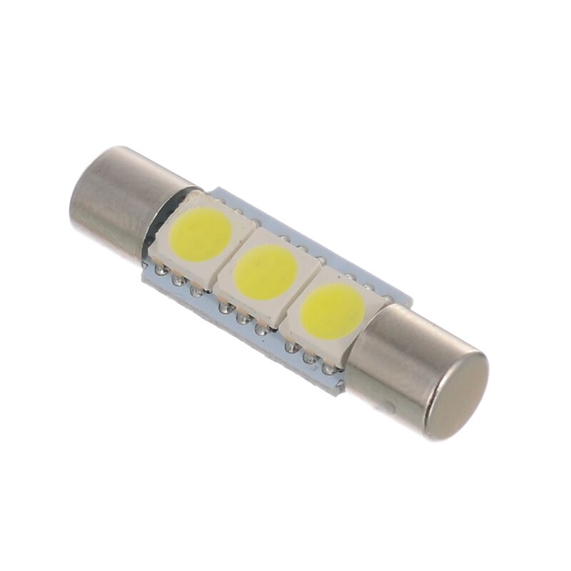 10X Led 5050 3SMD Zekering Vanity Mirror Gloeilamp Voor 6641 TS-14V1CP Auto 29Mmwhite