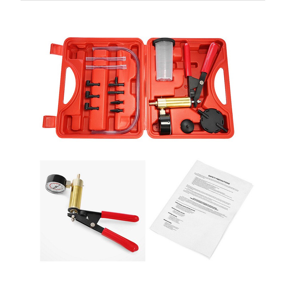 2 In 1 Vacuum Pump Brake Bleeder Kit Hand Held Vacuum Pump Test Set for Automotive Auto Detector/repair Tool with 3 Tubes