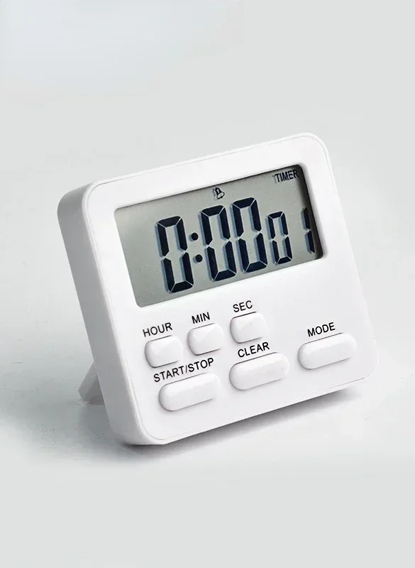 Digitaal display Koken Wekker Kookwekker Slaap Stopwatch Klok Huis Countdown Kinderen Student Leren Tijdmanager: WHITE