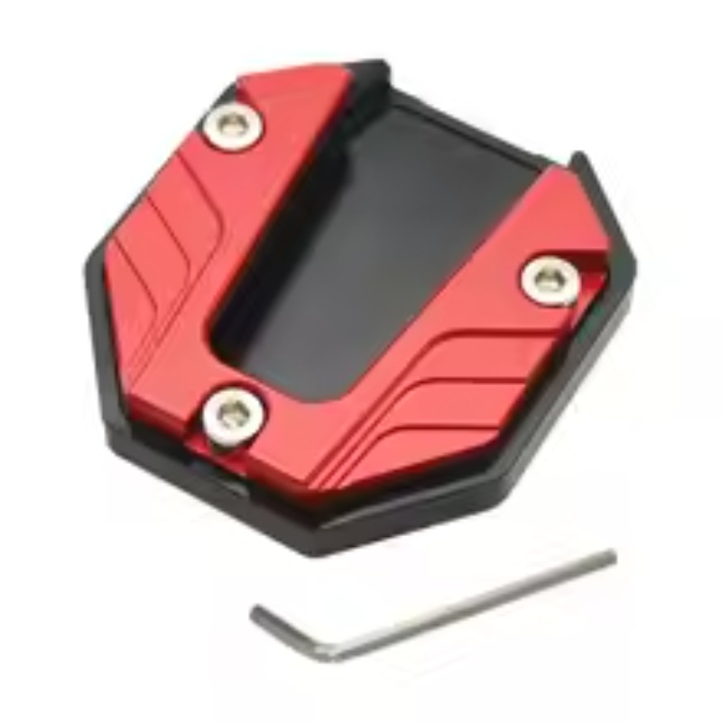 Universale scooter Moto Bici Cavalletto Prolunga Piede Cavalletto Laterale Estensione pad Piastra di Supporto base Ingrandita Antiscivolo: Rosso
