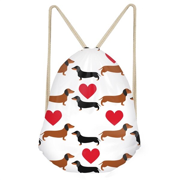 INSTANTARTS Drôle Chien Teckel Imprimé Cordons Sacs pour Adolescents Filles décontracté Softback Sac Sacs Grande Étudiants Sacs À Dos: H8607Z3