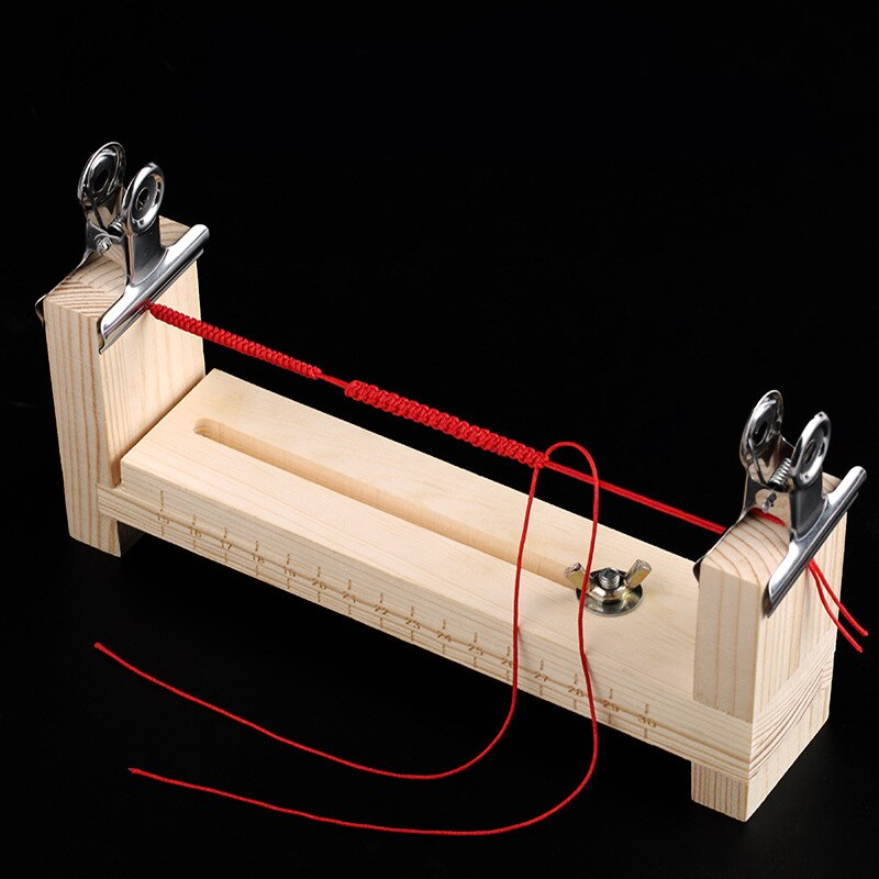 Bracelet à bricoler soi-même corde rouge cadre de tressage en bois massif outils fixes faits à la main artefacts de corde tressée plaque fixe: Gris clair