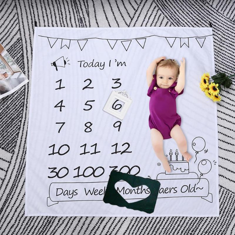 Karikatur aufbringen Kleinkind Baby Meilenstein PhotoProps Hintergrund Decken Spielen matt Hintergrund Tuch Kalender Foto Zubehör