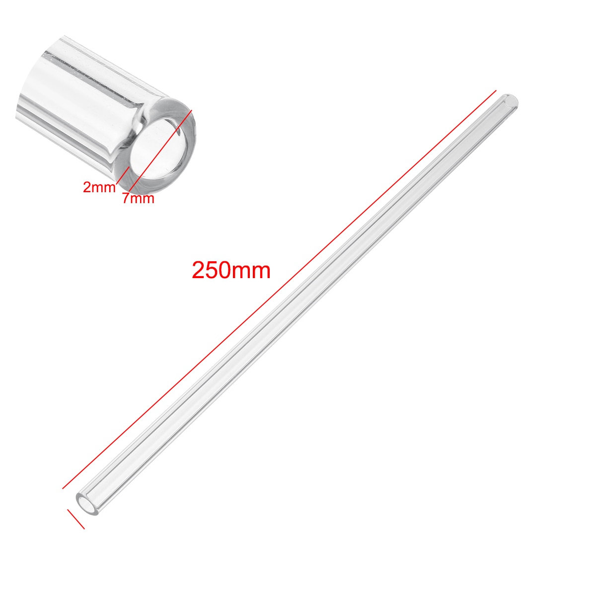 KICUTE 10pcs Laboratory 250x7x2mm Test Tube Transparent School Tool Glass Buret Mixer Glass Stirring Rod Lab Stiring Stirrer