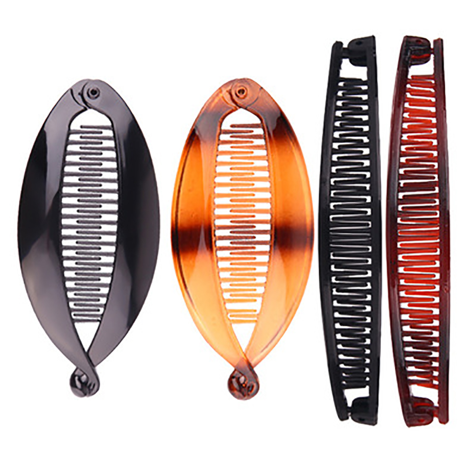 Pince à cheveux banane Vintage, ensemble de pinces à poisson pour filles, Barrettes à griffes de couleur unie, accessoires pour cheveux pour femmes, pince de support queue de cheval: 1-5