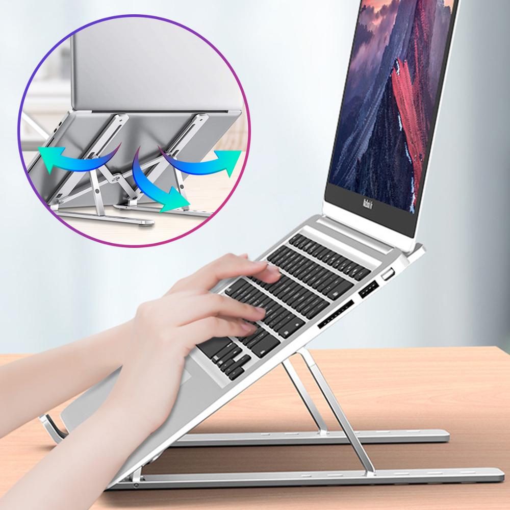 Taşınabilir dizüstü standı katlanabilir Suporte dizüstü standı tutucu Macbook Pro hava Tablet için tutucu ayakta masası yatak