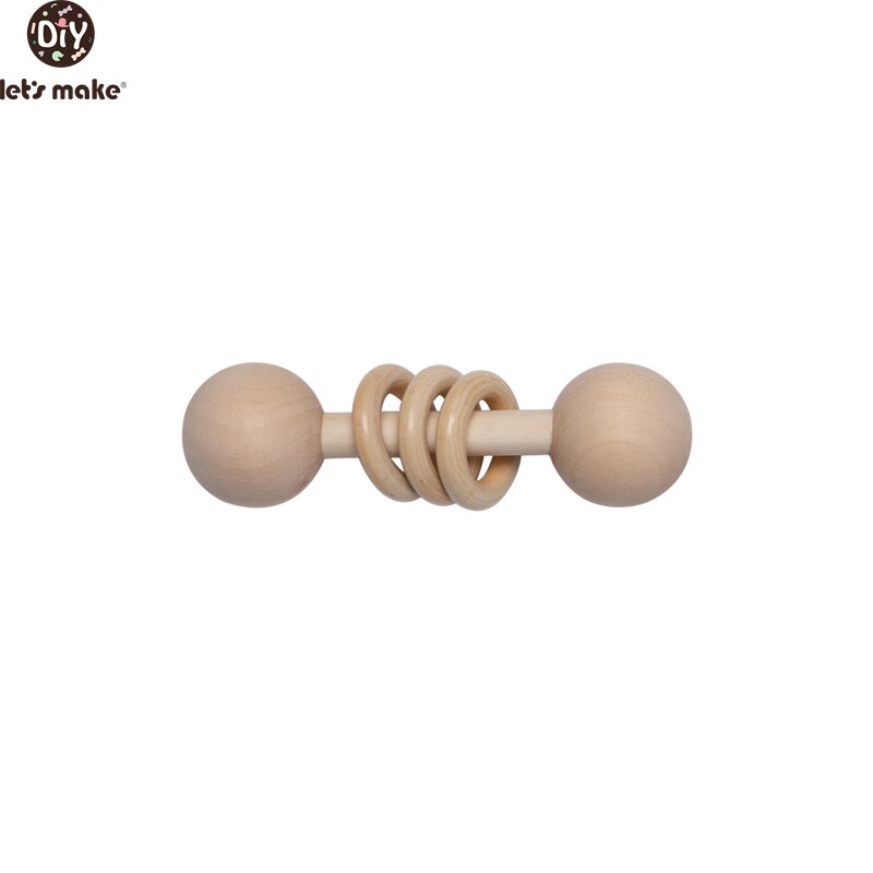 Let's make 5pcs BPA Free Natural Beech Wooden Teething Rings Baby Toys Tiny Rod Baby Shower Montessori Play Gym Rattles: type 4