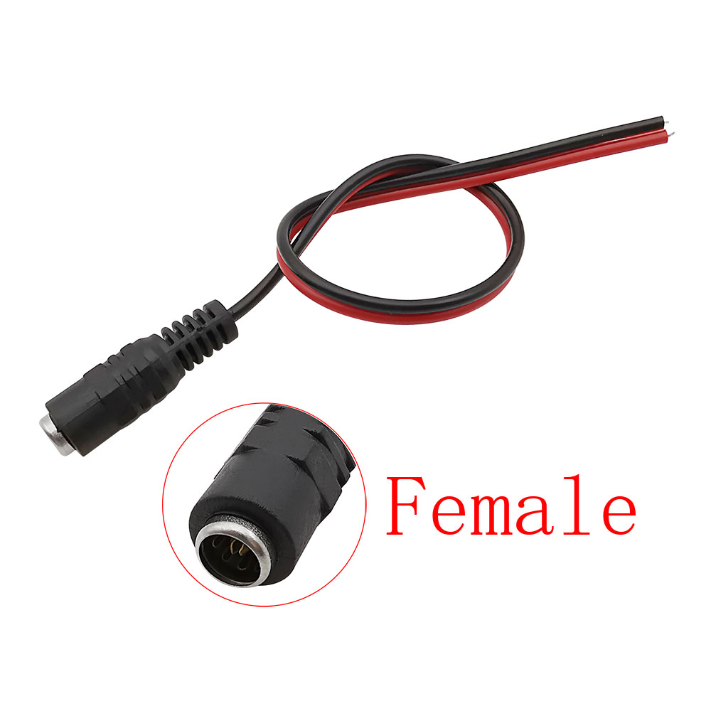 Conector de Cable flexible de alimentación CC de 5,5x2,1mm, 25CM, 12V, 5,5x2,1mm, enchufe macho CC y adaptador de Cable hembra para cámara de seguridad CCTV