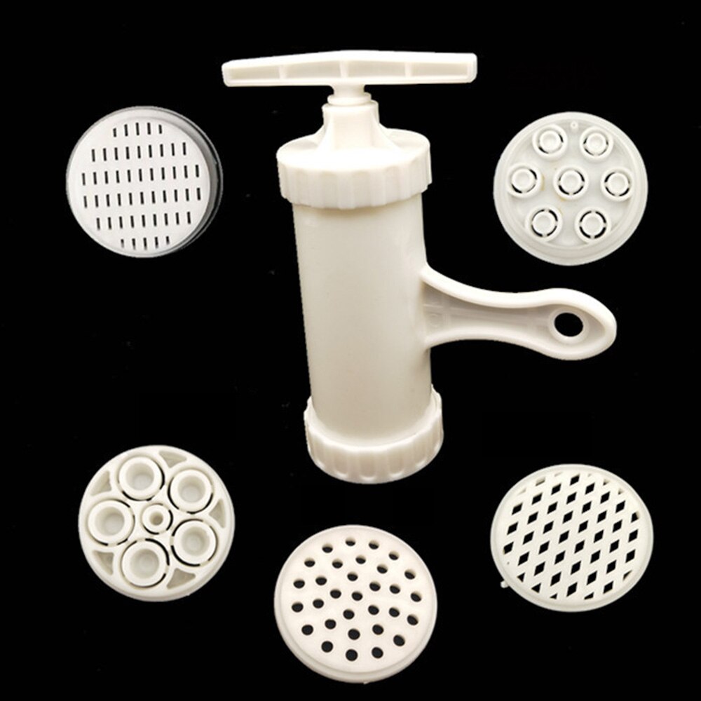 Manual criativo fabricante de macarrão diy máquina fabricante de macarrão manivela cortador com 5 moldes imprensa fazendo espaguete cozinha cozinhar gadgets