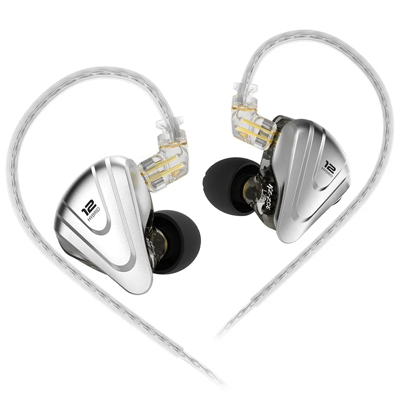 Kz zsx 1dd+5ba hybrid driver in-ear monitor høretelefoner hifi bas ørepropper musik spil sport headset 2- benet kabel  zs10 prox zar  pr1 pro: Rød