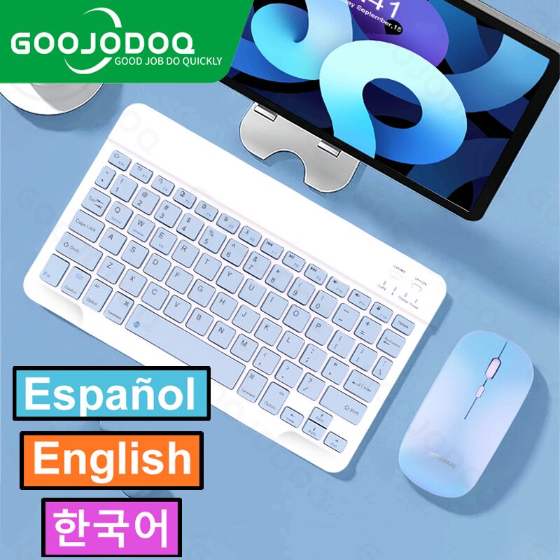 Korean Wireless Keyboard and Mouse Bluetooth Keyboard For iPad Pro 12 Tecaldo Bluetooth For Xiaomi Samsung iPad Keyboards