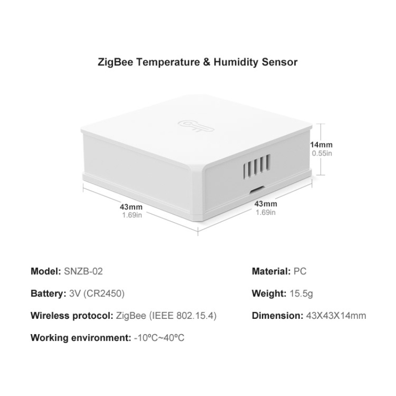 SONOFF SNZB-02 Zigbee Temperature Sensor Humidity Sensor Intelligent Linkage eWeLink APP Work with Alexa Google Home Automation