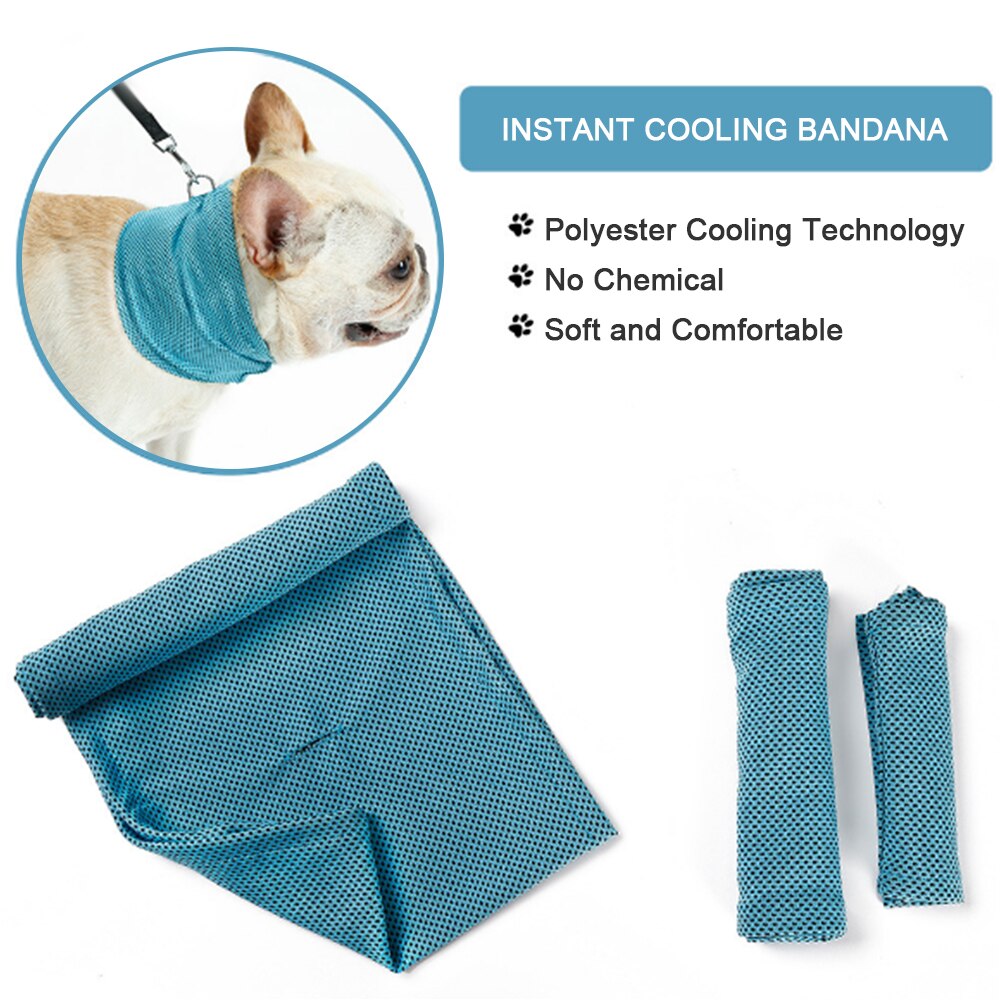 Verano mascota Bandana refrescante perro instantáneo hielo pañuelo frío Bulldog Sunstroke prevención toalla para cachorro collar fresco verano toalla bufanda