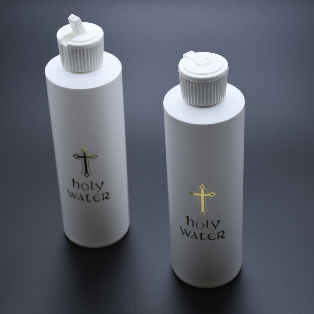 250Ml Hervulbare Heilige Water Fles Gouden Kruis Plastic Heilige Water Container Met Schroefdeksel Christian Pasen Party Kerk Levert