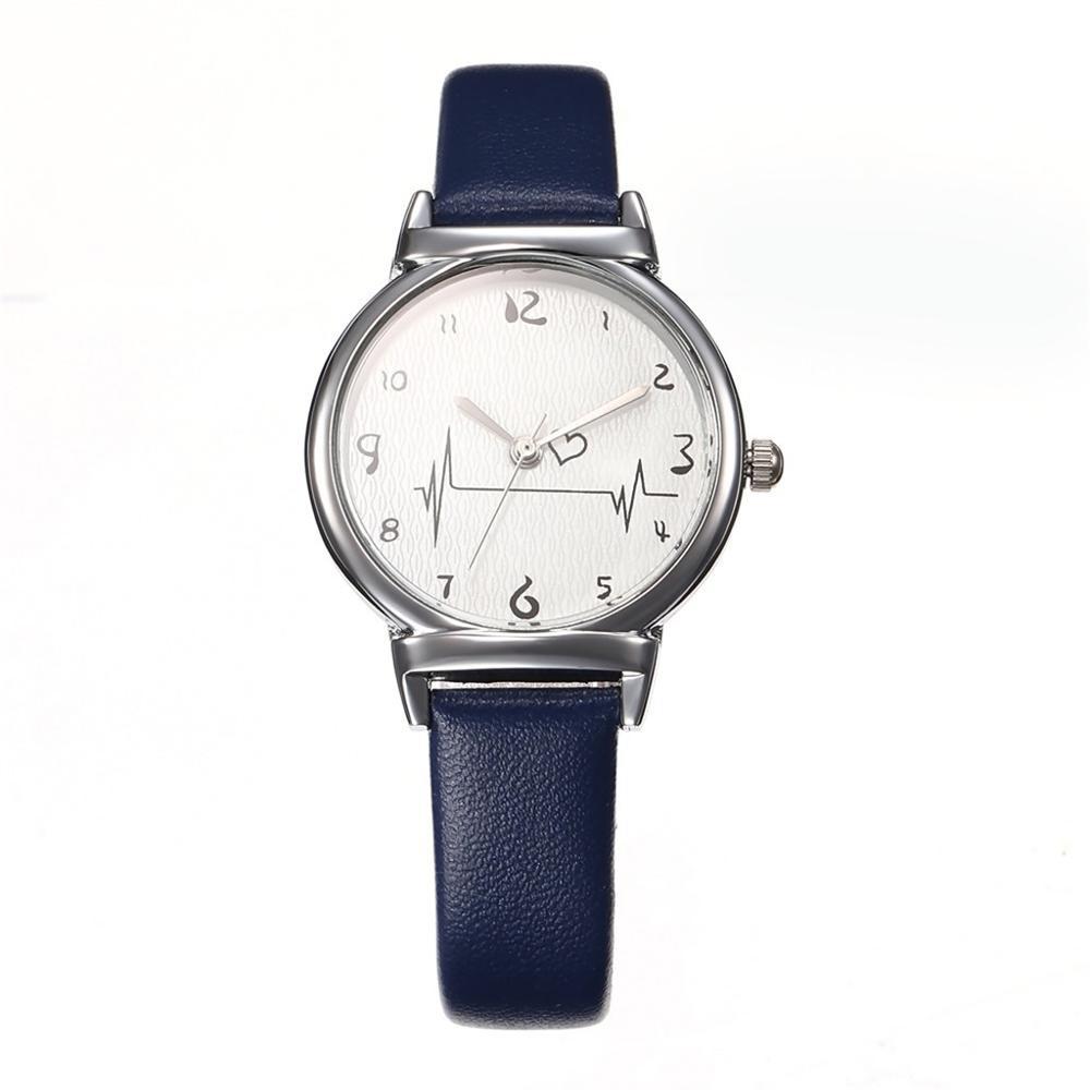 Dames Horloge Dames Horloge Fijne Lederen Band Kleine Wijzerplaat Quartz Horloges Jurk Klok Relogio Feminino: Blue