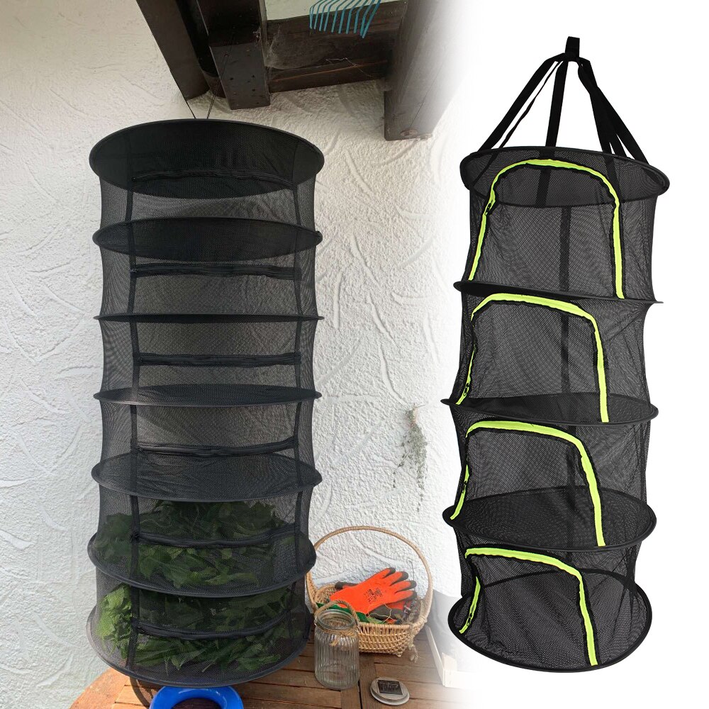 4 Lagen Droger Zak Mesh Kruiden Drogen Netto Organizer Voor Planten Bloemen Bonen Vouwen Droog Rek Opknoping Mand Thuis Organizer