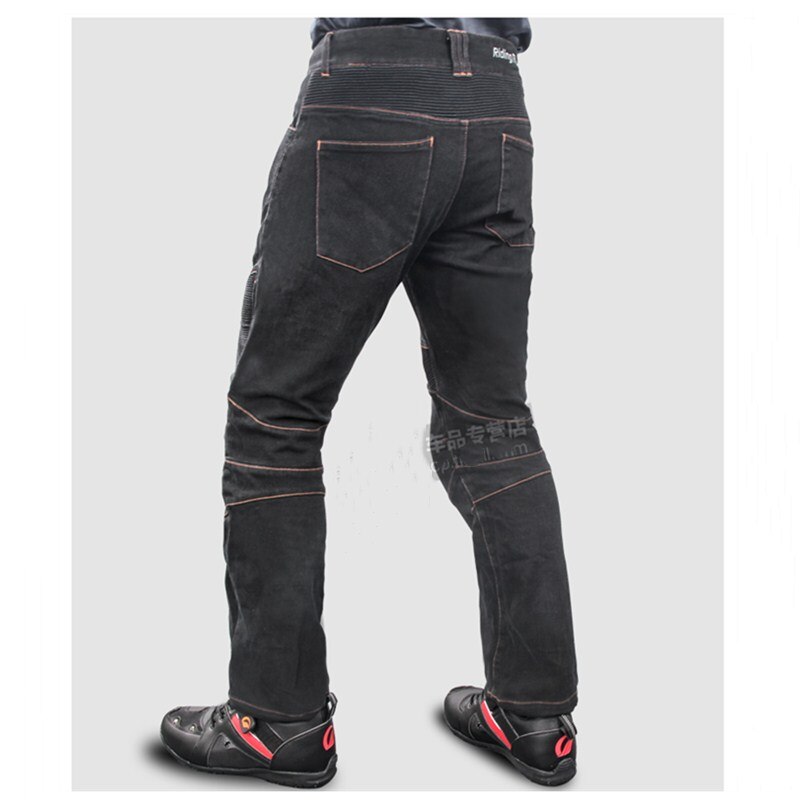 Mænds motorcykel bukser fleksibel behagelig rytter biker jeans beskyttelsesbukser motorcykel racing tøj indbygget beskytter
