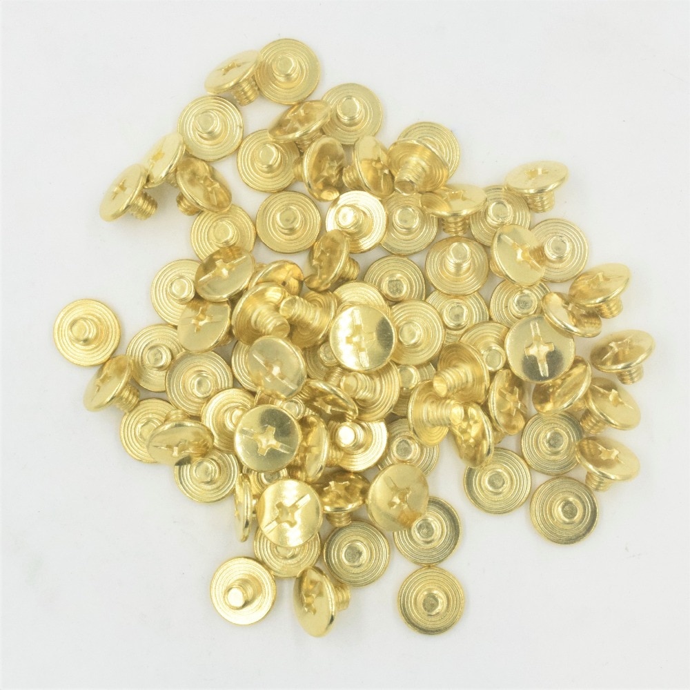 Ceinture de boutons à tête ronde, Rivet solide, bouton Chicago, goujons pour outils d'artisanat en cuir, 10 pièces/ensemble