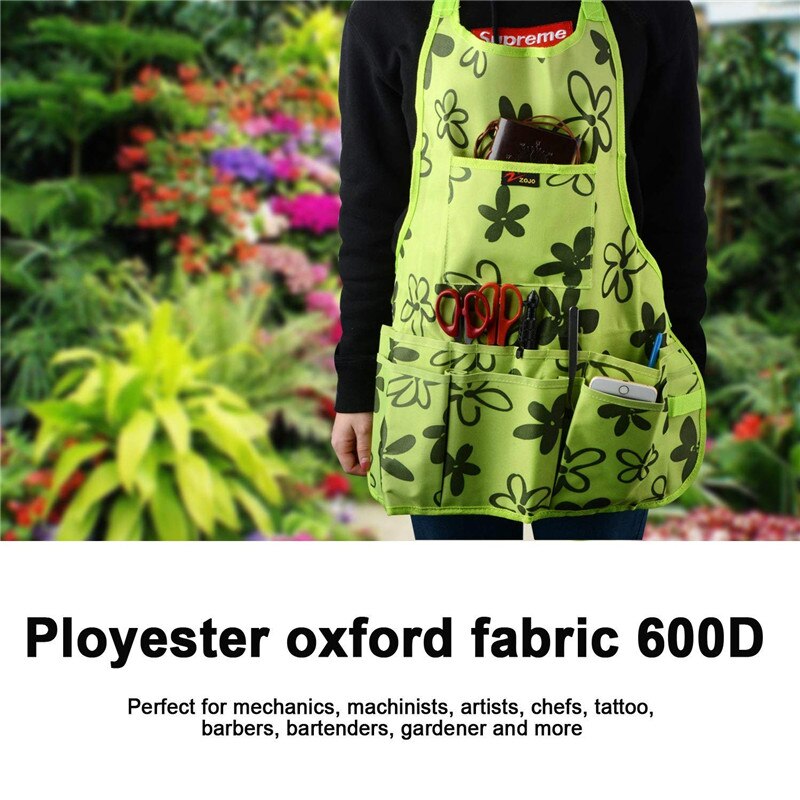 Garden Apron Utility Canvas Heavy Duty Work Apron Protective Waterproof Apron Cross-Back Straps Adjustable Gardener Woman Tool