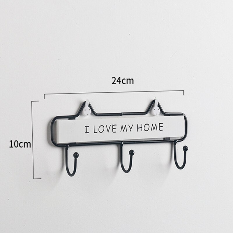 Wall Mount Key Rack Hanger Holder 3 Hooks Chain Storage Keys Organizer ZJM9165