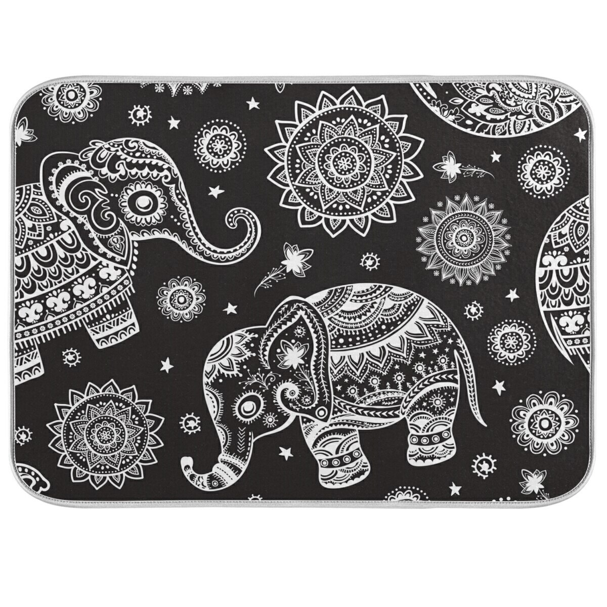 Cartoon Printed Tableware Pad Dish Mat Non-slip Microfiber Dish Drying Mat Kitchen Table Heat Insulation Anti Skid Pads Placemat: Item 5 / M 45.7x60.9cm