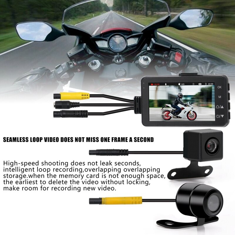 3 inch 1080p hd motorcamera dvr motor dashcam met speciale dual-track voor- en achterrecorder motorelektronica kymt 18