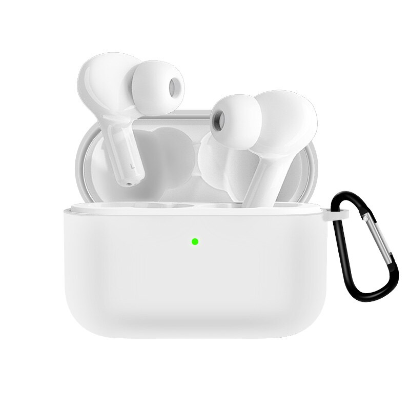 Funda de dibujos animados carcasa suave para Huawei Honor auriculares X1 TWS auriculares inalámbricos Bluetooth funda protectora de silicona con gancho: White