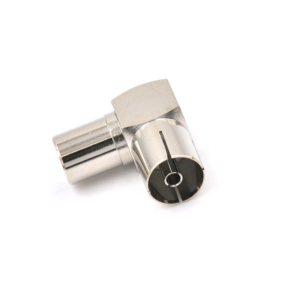 90 Degree Right Angled TV Aerial Cable Connector RF Coaxial F Female to TV Male Plug to Female Socket
