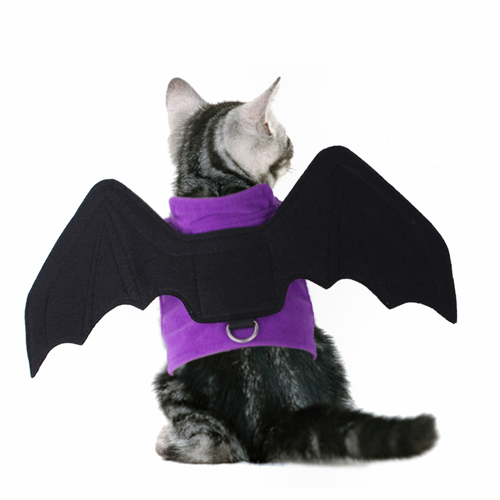 gatto Halloween imbracatura,Halloween pipistrello Ali costumi per animali domestici per cani di piccola taglia gatti decorazione per feste di Halloween: S / verde