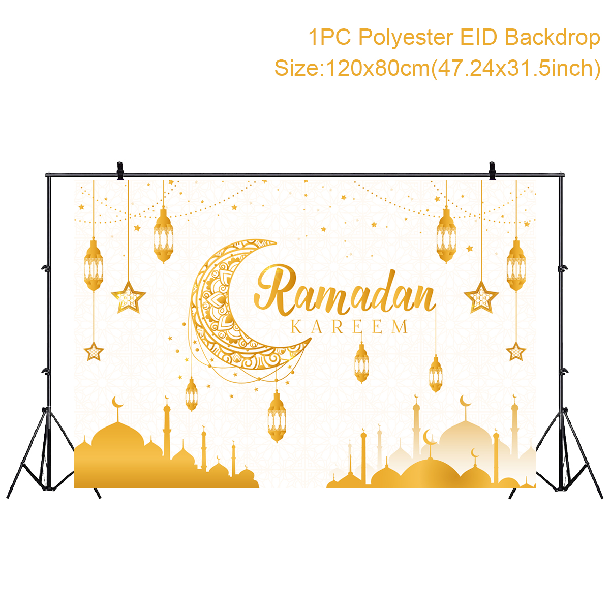 Fondo de Eid Mubarak, decoraciones para el hogar, decoración musulmana islámica, Ramadán, Kareem, Eid Al Adha, Ramada: Transparente