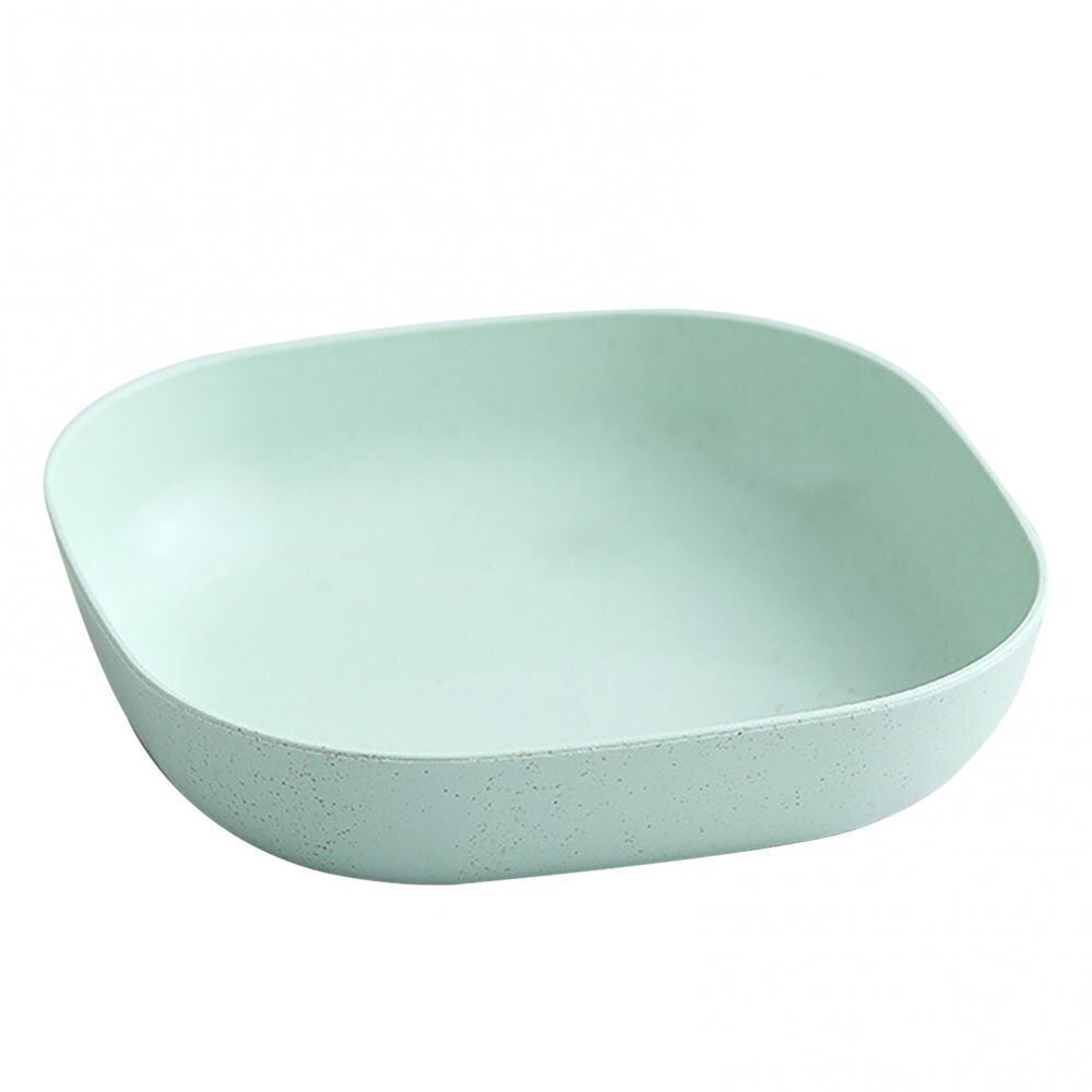 Plato irrompible de paja de trigo para ensalada, platos para el hogar, aperitivos, ensaladera cuadrada, plato de cena, vajilla de cocina: Green