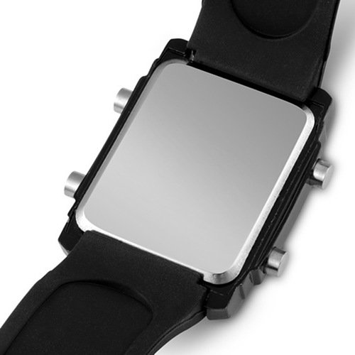 Reloj Led Digital para hombre y mujer, reloj de pulsera informal deportivo, banda de silicona, negro y blanco, reloj Saati