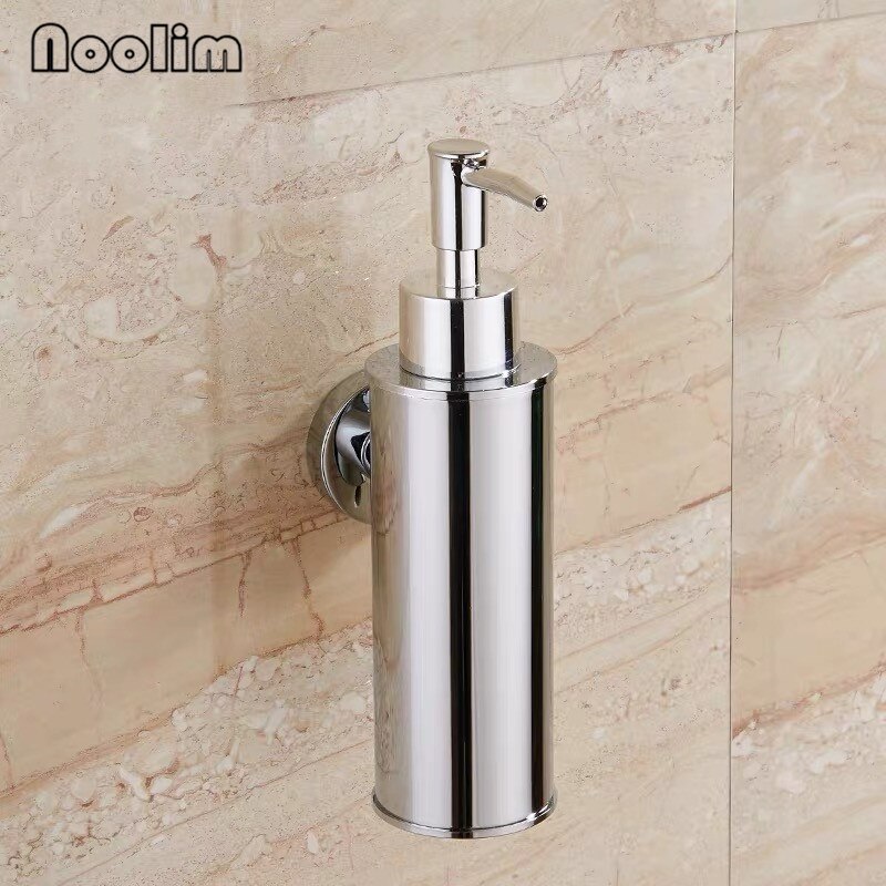 Wall-mounted Stainless Steel Gold Plated Liquid Soap Dispenser Hand Sanitizer Bottle Shower Gel Shampoo Squeeze For Bathroom: Silver B