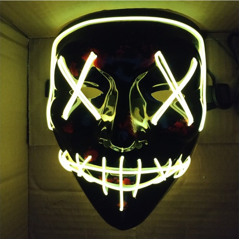 Masque brillant barre de bal Halloween fête EVA masque fente bouche danse étape lumière froide masque drôle masque la nuit