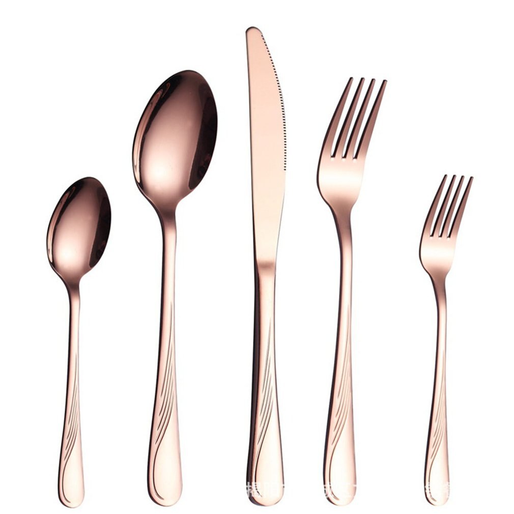 5pcs 7pcs Dinnerware Cutlery Set Tableware Set Cutlery Stainless Steel Spoon Fork Spoon Tableware Kitchen Spoon And Fork Set: Red