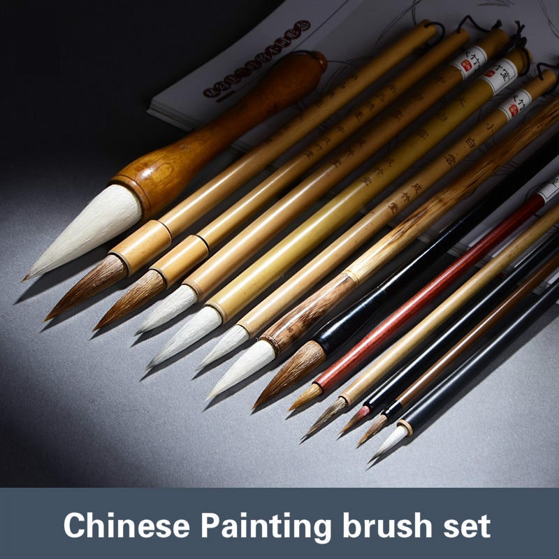 Chinese Painting Brush Pen Set 13pcs/set Chinese Calligraphy Brushes Ink Painting Fine Line Coloring Pen Painting Supplies