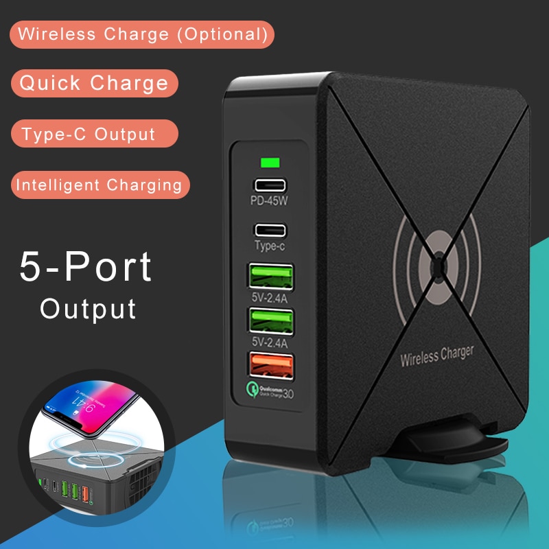 75W chargeur USB PD Type C chargeur rapide pour iPhone 8 X XR Qi chargeur sans fil pour Samsung téléphone portable QC 3.0 chargeur mural rapide