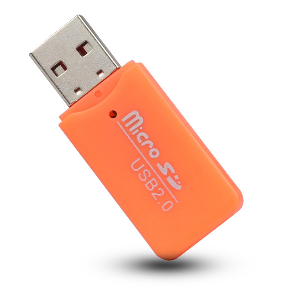 High Speed Mini USB 2.0 Micro SD TF T-Flash Memory Card Reader Adapter Convenience 17Aug28: Orange