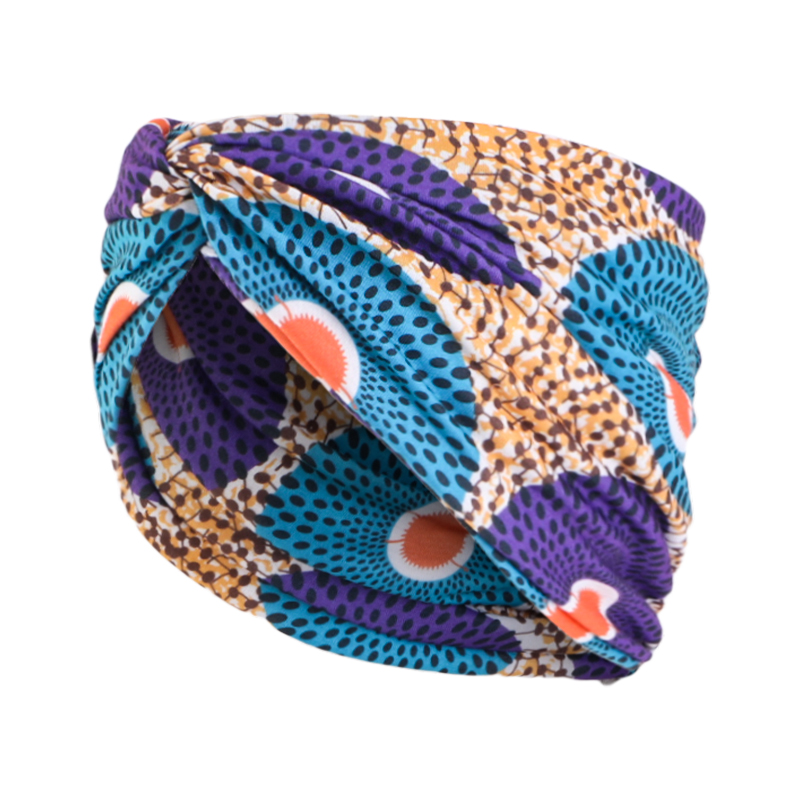 Bandeau torsadé imprimé africain pour femmes, bandeau élastique de sport, écharpe pour cheveux, large bandeau extensible, accessoires pour cheveux: Or