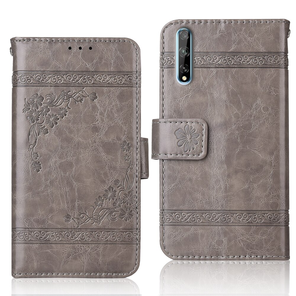 Book Case On Huawei Honor 30i Cover Huawei 30i Wallet Leather Case For Huawei Honor 30i Cover: oil-Grey