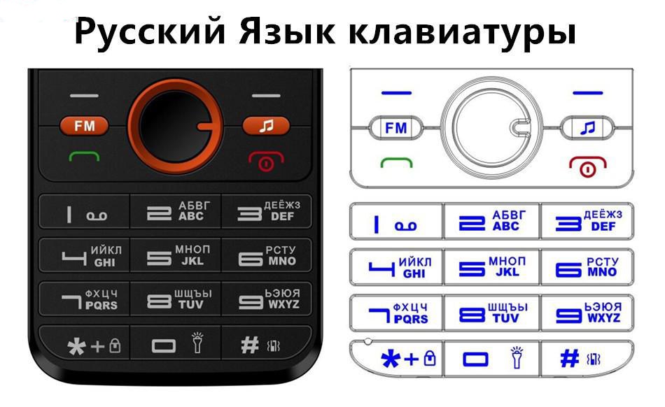 Originele SERVO V8240 Russische toetsenbord ontgrendeld mobiele Telefoon 1.77 inch Dual Sim-kaarten GPRS Trillingen FM Radio