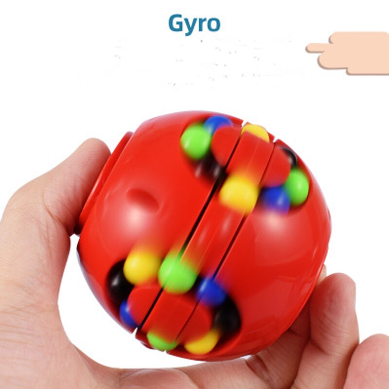 2 In 1 Magic Bean Cube & Spinning Gyro Kleurrijke Magische Kubus Vingertop Gyroscoop Stress Cube Kinderen Educatief speelgoed