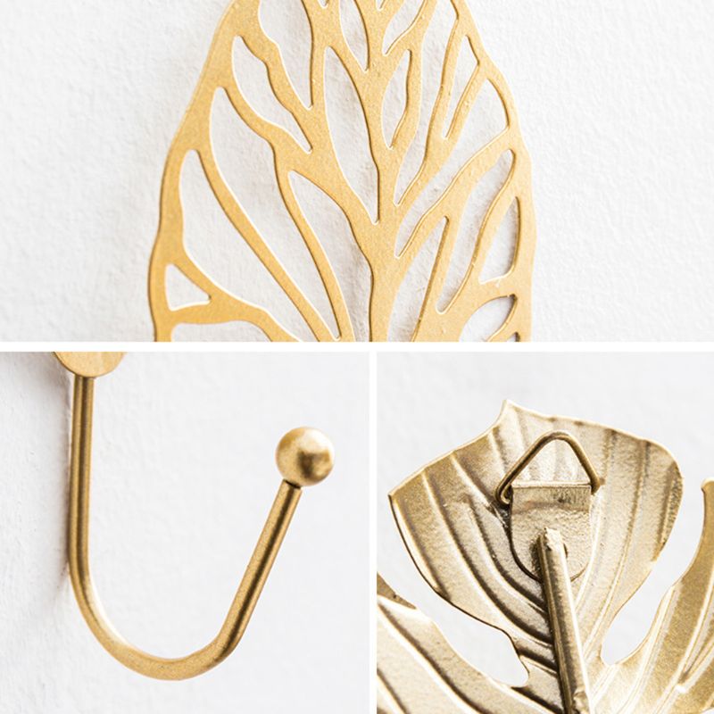 Nordisk luksus bladformet krog pung rack rack nøglebøjle hjem væghængende dekorationsforsyninger