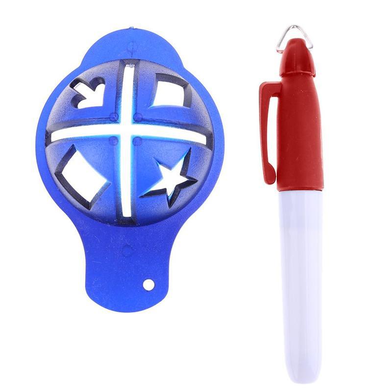 2 unids/set accesorios de Golf suministros marcador de línea azul pelota de Golf con plantillas marcas bolígrafo herramienta de alineación pluma Putti H2P5: Default Title