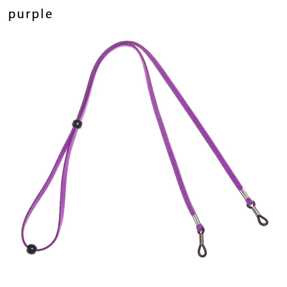 1 stk justerbar solbrille halssnor strop briller briller snor lanyard holder ruskind briller reb: Lilla