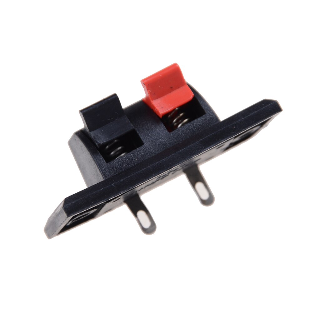 2 Positions Connector Terminal Push in Jack Spring Load Audio Speaker Terminals 10 Pcs