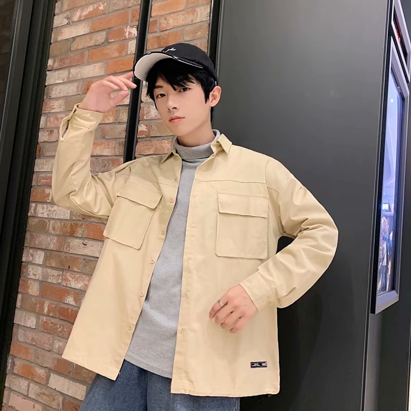 Frankrijk Stijl Katoenen Shirt Mannen Lente Mode Grijs Shirts Voor Mannen Lange Mouwen Effen Shirt Heren Comfortabele Shirts mannelijke