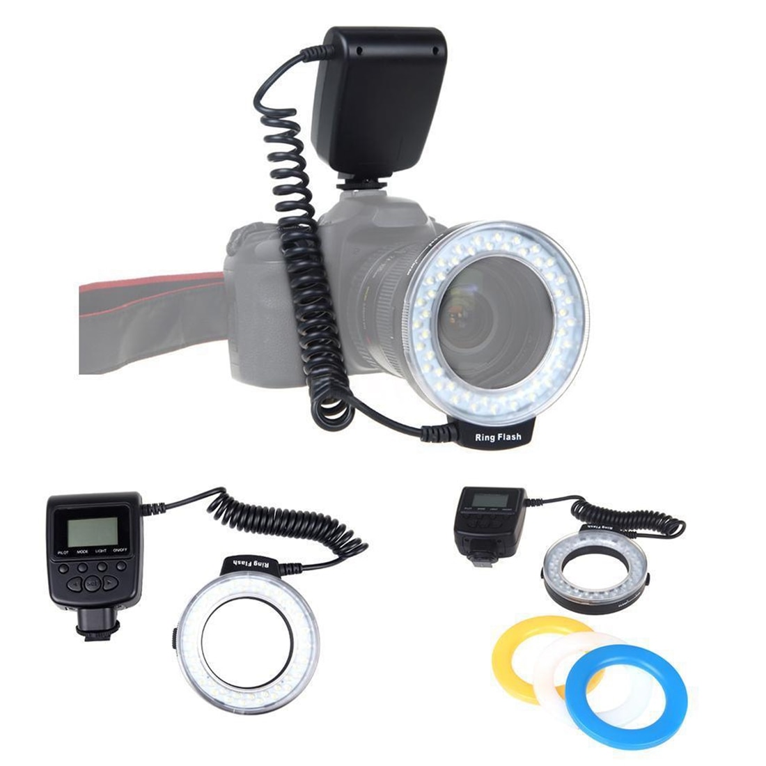 Full-makro led ringblits for canon olympus panasonic dslr-kamera