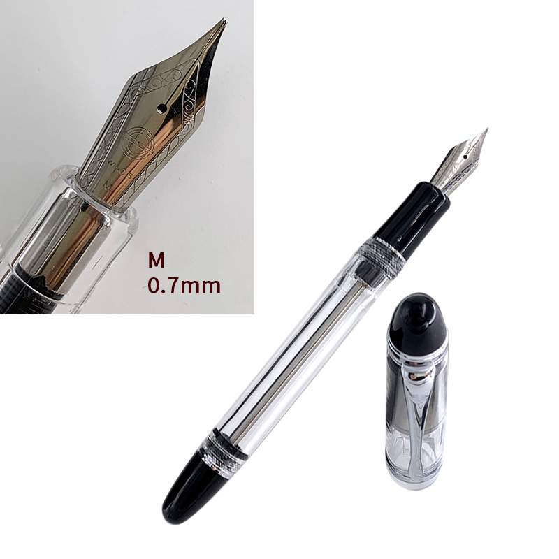Fountain Pen Translucent White Yong Sheng 699 Vaccum Filling Fountain-Pen EF Nib Pen School Office Supplies Stationery